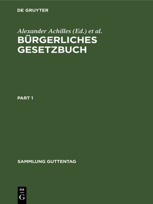 cover image of Bürgerliches Gesetzbuch